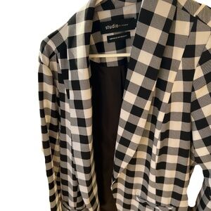 Black and White Plaid Blazer
